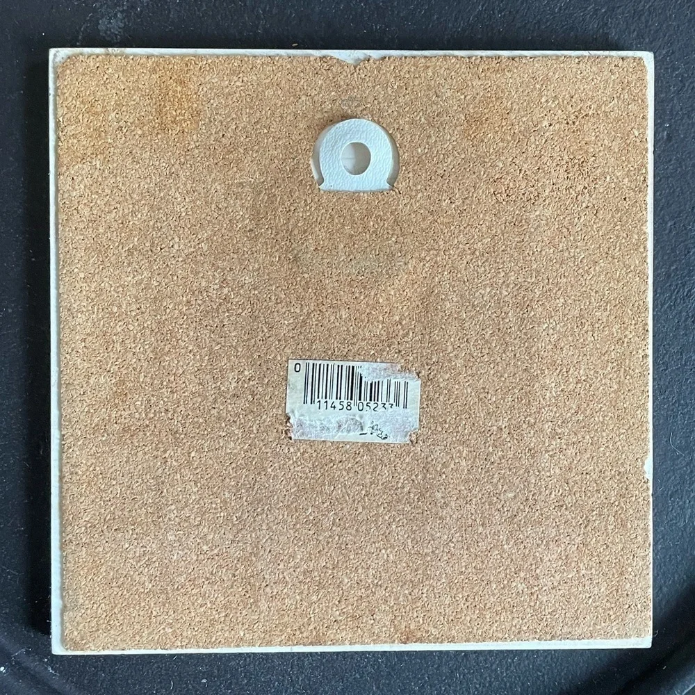 Vintage trivet ceramic tile Florida decor tray palm tree sunset 70s 80s